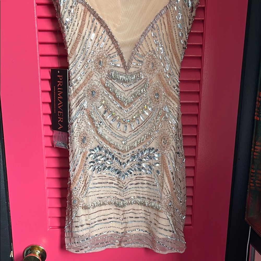 NWT Primavera Couture Gold and Silver Embellished Dress - Picture 14 of 17